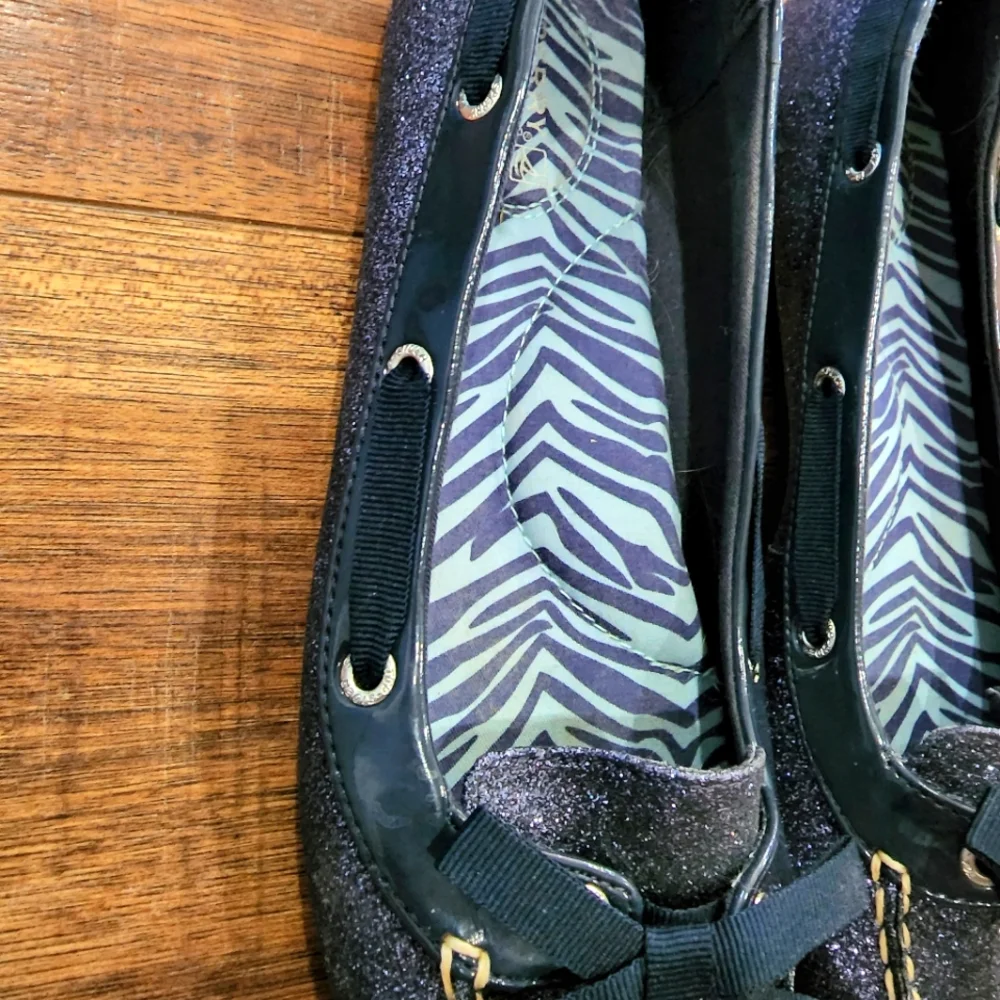 Sperry Women's Navy Sparkle Bow Loafers Size 7.5 - Picture 4 of 9